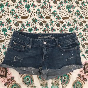 American Eagle distressed denim shorts